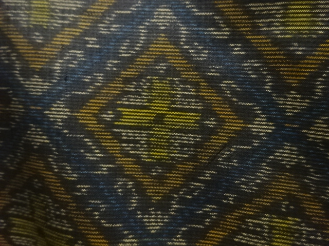 JAPANESE KIMONO / ANTIQUE KIMONO / SILK / DORO OSHIMA TSUMUGI / WOVEN GEOMETRIC